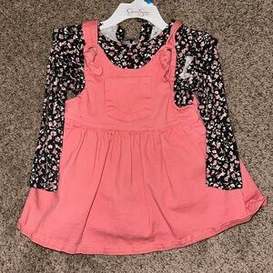 Jessica Simpson Baby Girls 24 Months Solid Tie-Strap Jumper Dress Long-Sleeve